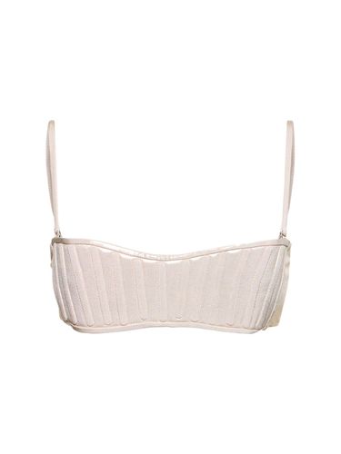 Lamé Jersey Bandeau Bikini Top - MUGLER - Modalova