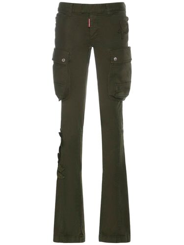 Embroidered Cotton Cargo Straight Pants - DSQUARED2 - Modalova