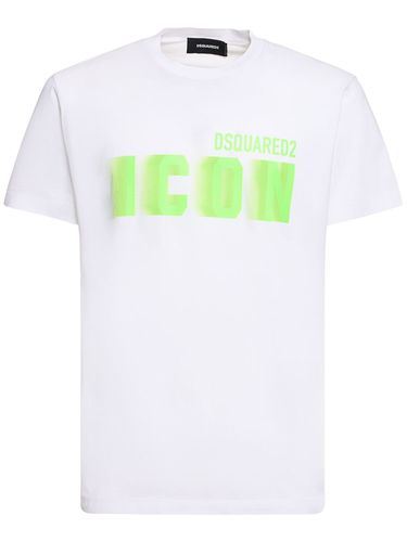 Icon Printed Cotton T-shirt - DSQUARED2 - Modalova