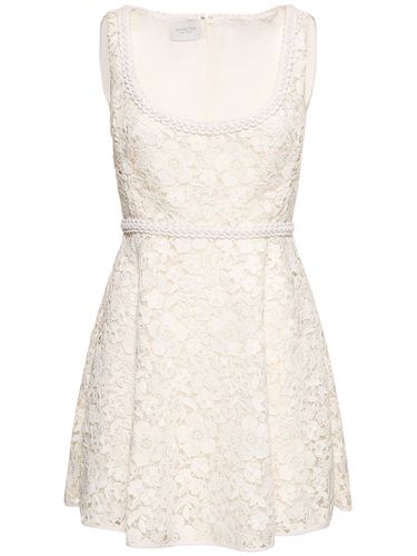 Flower Macramé Cotton Mini Dress - GIAMBATTISTA VALLI - Modalova