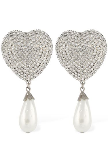 Heart & Faux Pearl Drop Earrings - ALESSANDRA RICH - Modalova