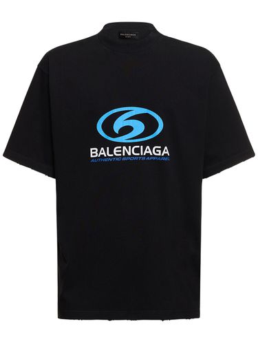 Surfer Cracked Vintage Cotton T-shirt - BALENCIAGA - Modalova