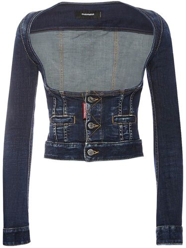 Denim Cropped Corset Jacket - DSQUARED2 - Modalova