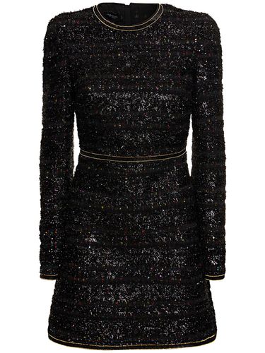 Sequined Bouclé Long Sleeve Mini Dress - GIAMBATTISTA VALLI - Modalova