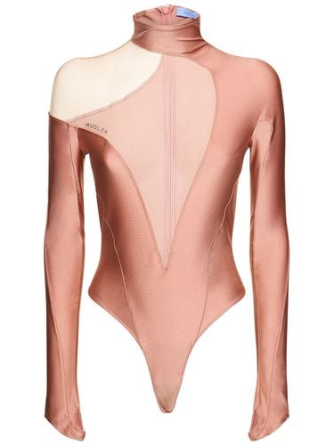 Shiny Lycra Cutout Turtleneck Bodysuit - MUGLER - Modalova