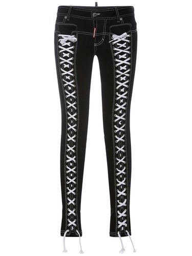 Denim Lace-up Skinny Pants - DSQUARED2 - Modalova