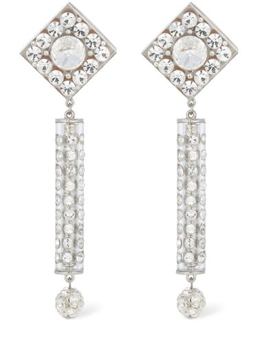 Crystal Earrings W/ Pendant - ALESSANDRA RICH - Modalova