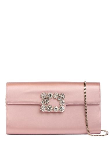 Crystal Flower Satin Envelope Clutch - ROGER VIVIER - Modalova