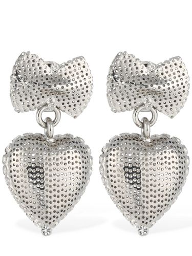 Bow Heart Pendant Earrings - ALESSANDRA RICH - Modalova