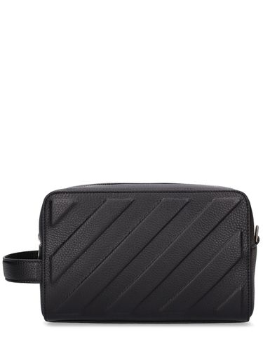 D Diagonal Leather Pouch - OFF-WHITE - Modalova