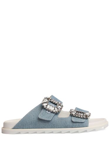 Mm Slidy Viv Denim Sandals - ROGER VIVIER - Modalova