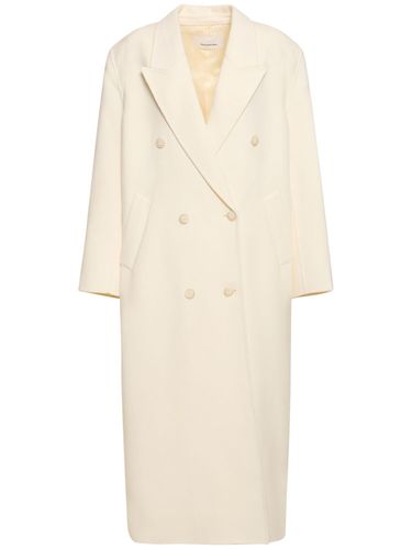 Gaia Double Breast Wool Blend Long Coat - THE FRANKIE SHOP - Modalova