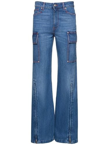 Denim Flared Cargo Jeans - STELLA MCCARTNEY - Modalova