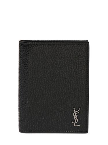 Tiny Cassandre Leather Card Wallet - SAINT LAURENT - Modalova