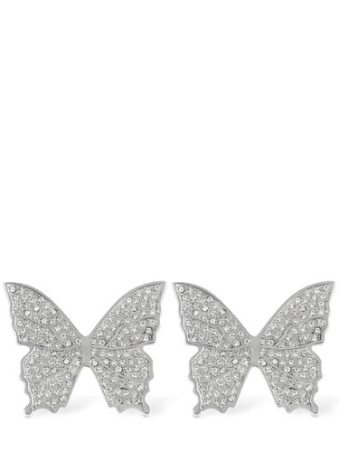 Butterfly Crystal Stud Earrings - BLUMARINE - Modalova