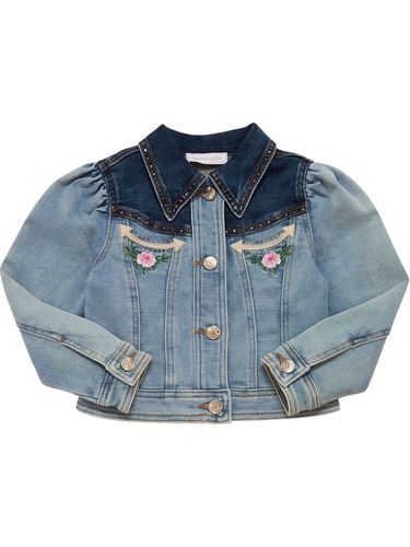 Chaqueta De Denim De Algodó Con Decoraciones - MONNALISA - Modalova