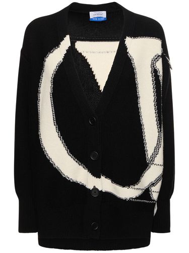 Ow Maxi Logo Wool Cardigan - OFF-WHITE - Modalova