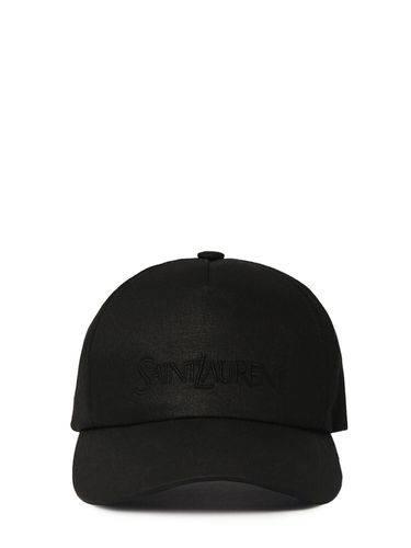 Saint Laurent Cotton Baseball Cap - SAINT LAURENT - Modalova