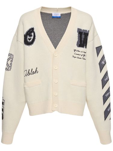 Wool Blend Varsity Cardigan - OFF-WHITE - Modalova