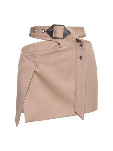 Gabardine Cutout Belted Mini Skirt - THE ATTICO - Modalova