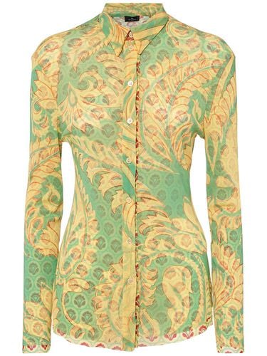 Printed Viscose Satin Shirt - ETRO - Modalova