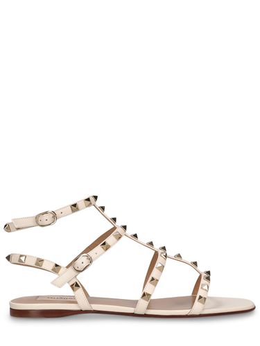 Rockstud Leather Sandals - VALENTINO GARAVANI - Modalova