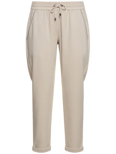 Embellished Cotton Jersey Joggers - BRUNELLO CUCINELLI - Modalova