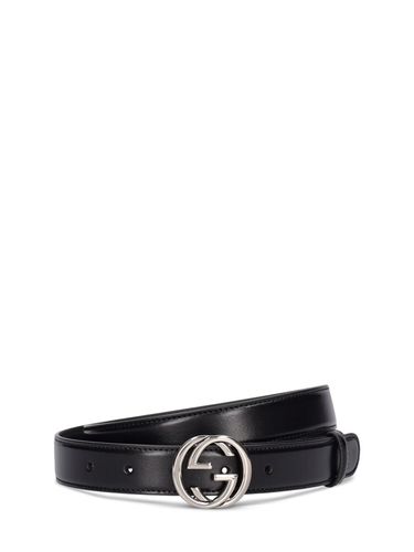 Mm Interlocking G Leather Belt - GUCCI - Modalova