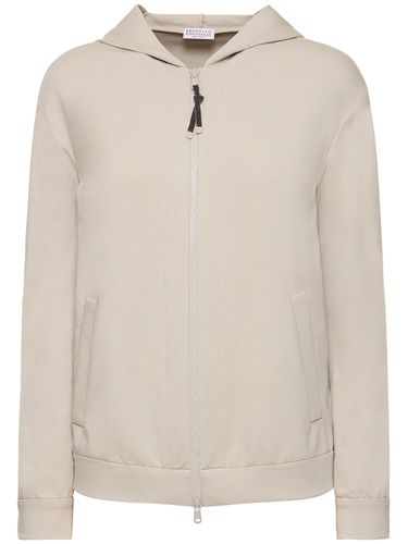 Cotton Jersey Zip Hoodie - BRUNELLO CUCINELLI - Modalova