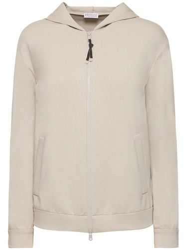 Sudadera De Jersey De Algodón Con Capucha - BRUNELLO CUCINELLI - Modalova