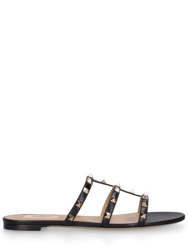 Rockstud Leather Slide Sandals - VALENTINO GARAVANI - Modalova