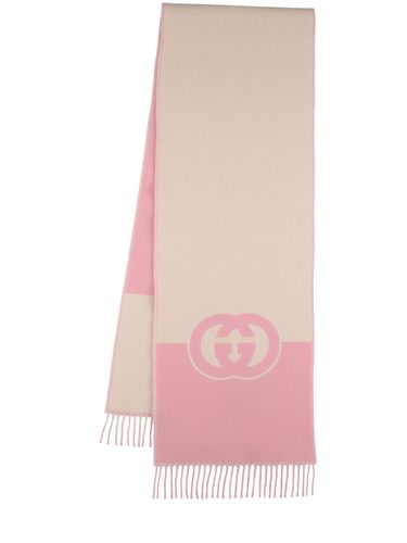 Interlocking G Wool & Cashmere Scarf - GUCCI - Modalova