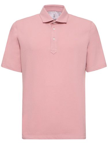 Camiseta Polo De Algodón Piqué - BRUNELLO CUCINELLI - Modalova