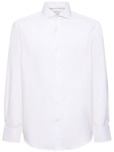 Camisa De Popelina De Algodón - BRUNELLO CUCINELLI - Modalova