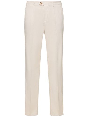 Stretch Gabardine Pleated Pants - BRUNELLO CUCINELLI - Modalova