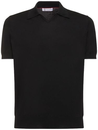 Cotton Short Sleeve Polo - BRUNELLO CUCINELLI - Modalova