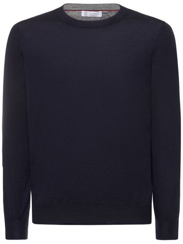 Maglia Girocollo In Lana E Cashmere - BRUNELLO CUCINELLI - Modalova