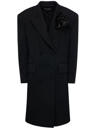 Oversize Wool Long Coat - DOLCE & GABBANA - Modalova