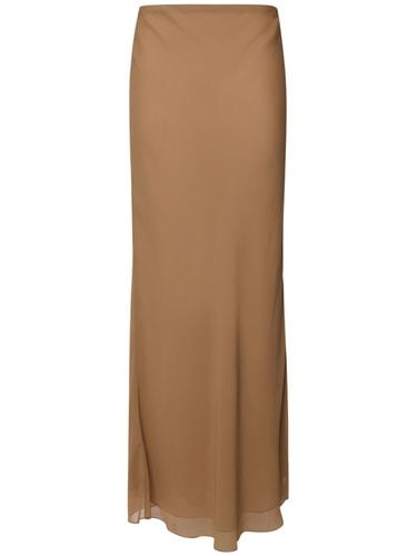 Mauva Silk Chiffon Long Skirt - KHAITE - Modalova