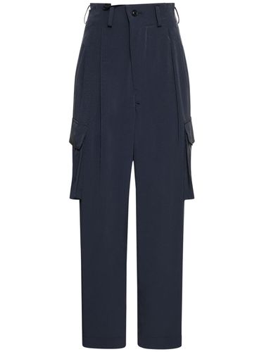 Pantaloni Cargo Dritti In Crepe De Chine - YOHJI YAMAMOTO - Modalova