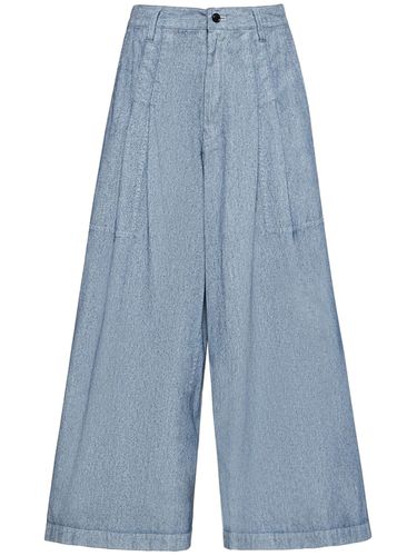 Coated Denim Wide Jeans - YOHJI YAMAMOTO - Modalova