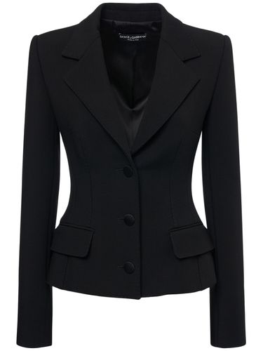 Stretch Wool Blend Single Breast Blazer - DOLCE & GABBANA - Modalova