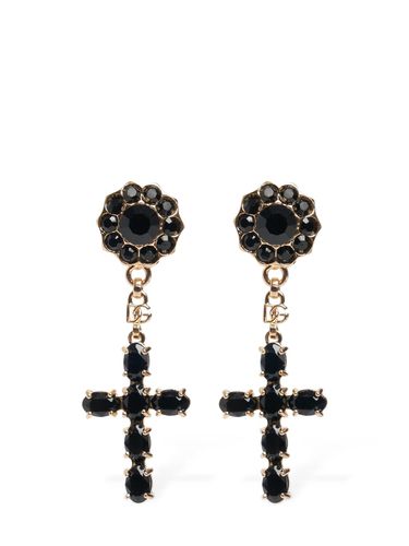 Plated Cross Pendant Earrings - DOLCE & GABBANA - Modalova