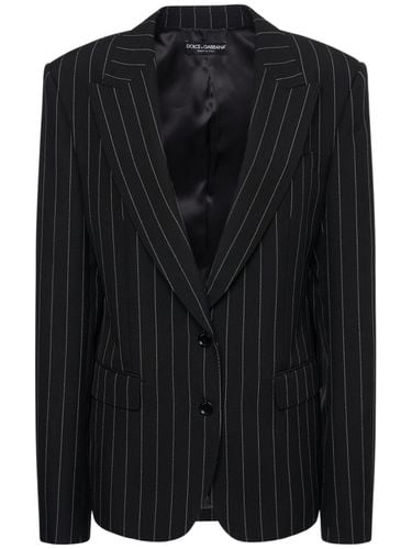 Striped Wool Single Breasted Blazer - DOLCE & GABBANA - Modalova