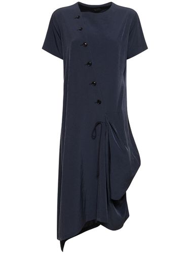 Asymmetric Buttoned Crepe De Chine Dress - YOHJI YAMAMOTO - Modalova