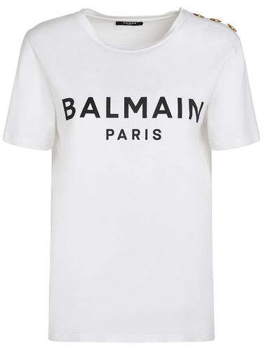 Logo Print Cotton T-shirt - BALMAIN - Modalova