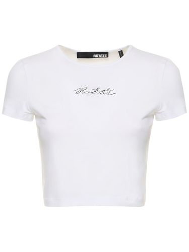 Cropped Cotton Blend T-shirt - ROTATE - Modalova