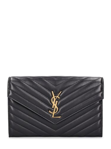 Cassandre Embossed Leather Chain Wallet - SAINT LAURENT - Modalova