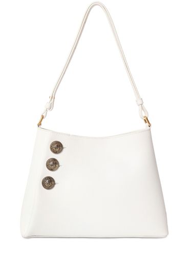 Emblème Grained Leather Shoulder Bag - BALMAIN - Modalova