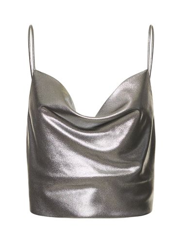 Metallic Draped Crop Top - ROTATE - Modalova